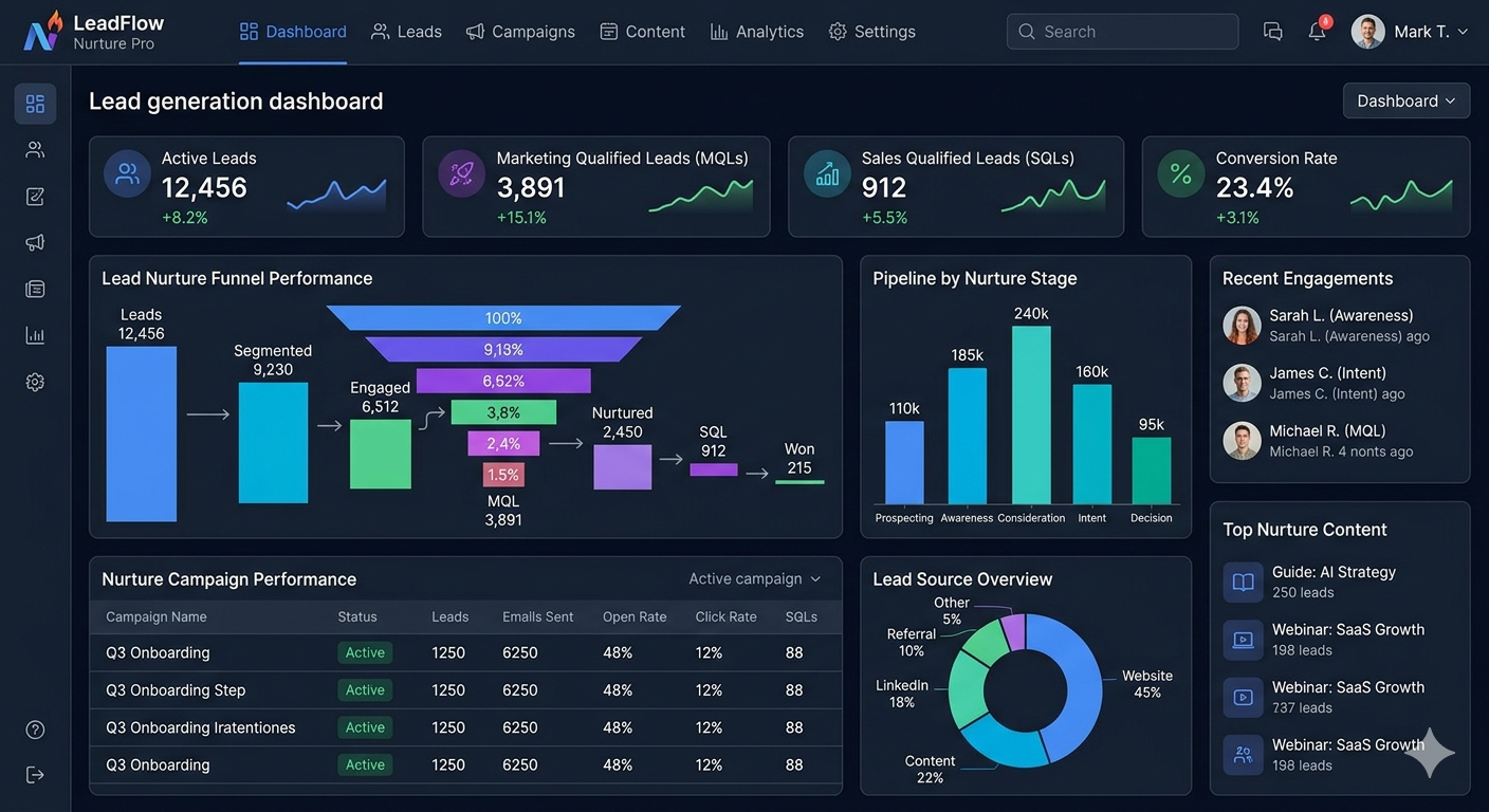 Lead generation dashboard